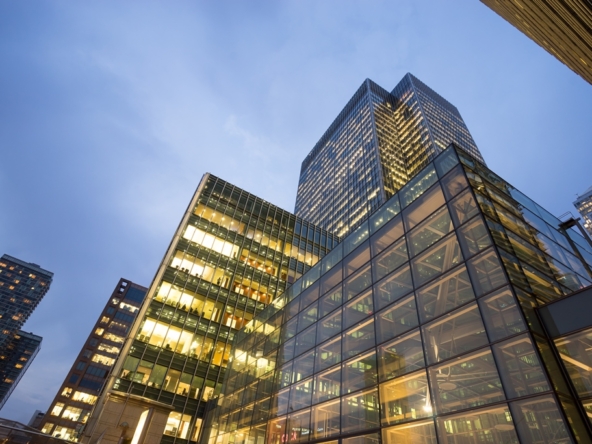 Business office building in London, England, UK